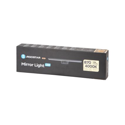 Aigostar - LED vannas istabas spoguļa apgaismojums LED/8W/230V 4000K 40 cm IP44 melns