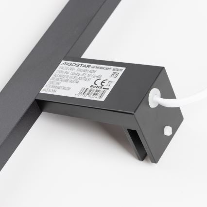 Aigostar - LED vannas istabas spoguļa apgaismojums LED/8W/230V 4000K 40 cm IP44 melns