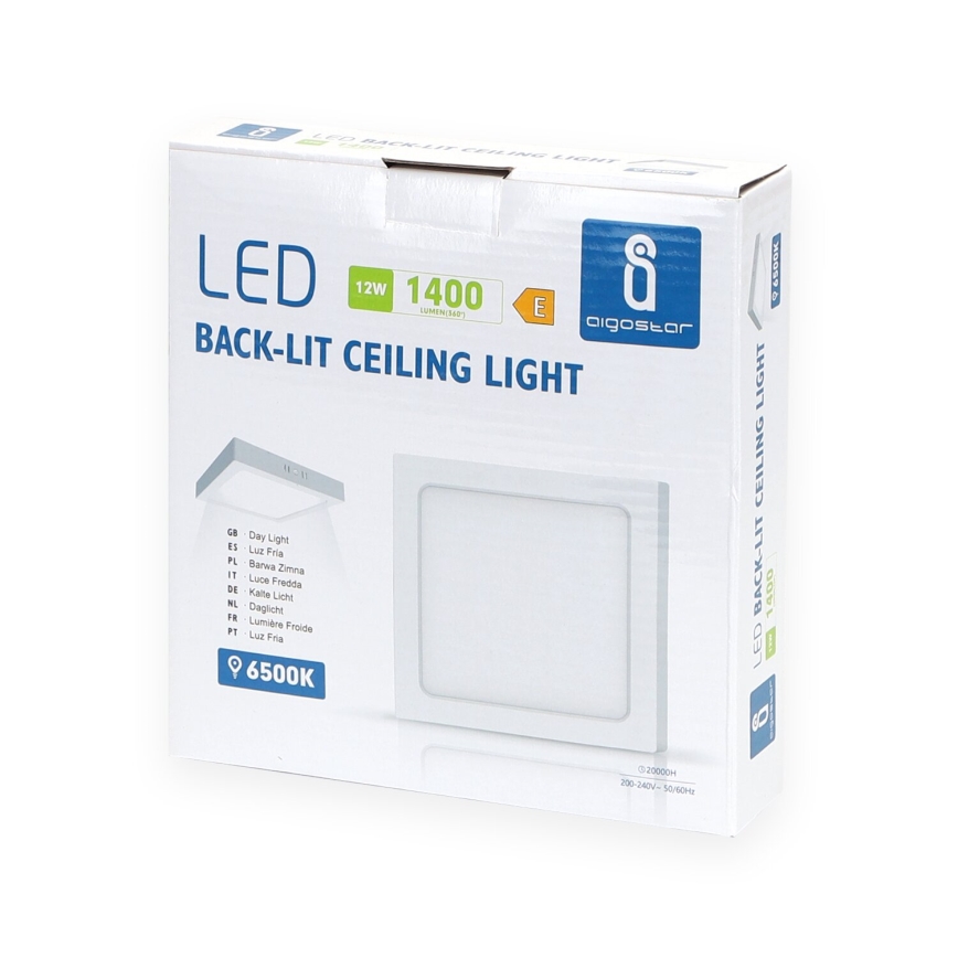 Aigostar - LED Virsapmetuma griestu lampa LED/12W/230V 17,3x17,3 cm 6500K balta