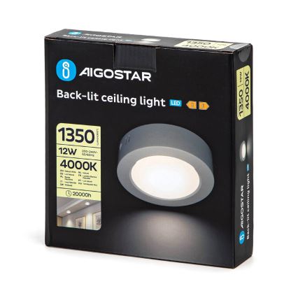 Aigostar - LED Virsapmetuma griestu lampa LED/12W/230V d. 17,4 cm 4000K balta