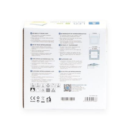 Aigostar - LED Virsapmetuma griestu lampa LED/6W/230V 12,2x12,2 cm 3000K balta