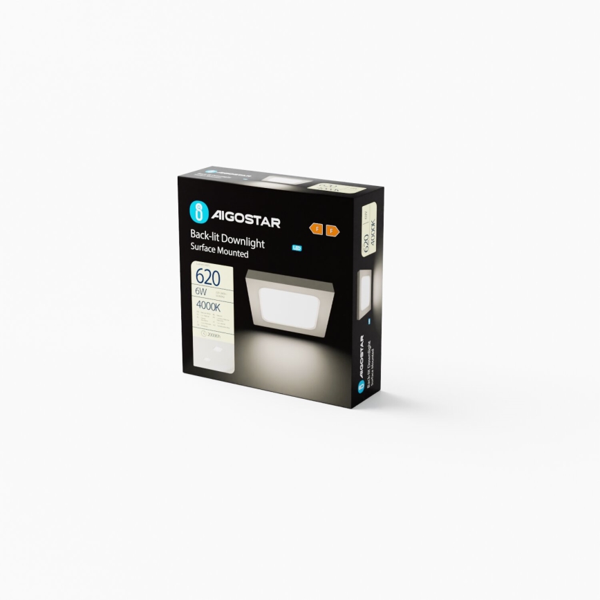 Aigostar - LED Virsapmetuma griestu lampa LED/6W/230V 12,2x12,2 cm 4000K balta