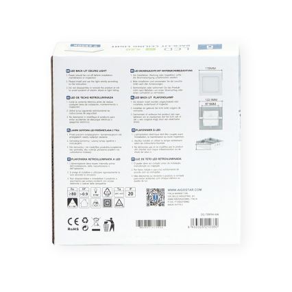 Aigostar - LED Virsapmetuma griestu lampa LED/6W/230V 12,2x12,2 cm 6500K balta