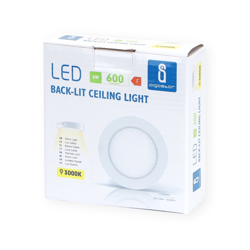 Aigostar - LED Virsapmetuma griestu lampa LED/6W/230V d. 12,3 cm 3000K balta