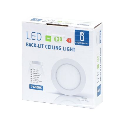 Aigostar - LED Virsapmetuma griestu lampa LED/6W/230V d. 12,3 cm 3000K balta