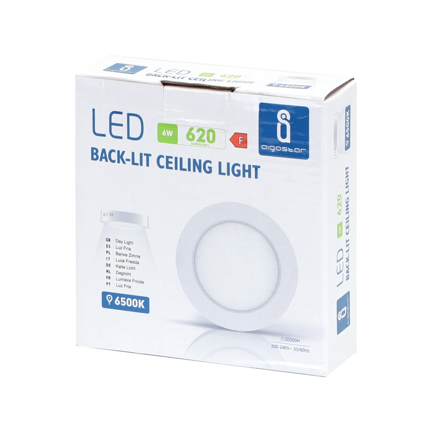Aigostar - LED Virsapmetuma griestu lampa LED/6W/230V d. 12,3 cm 3000K balta