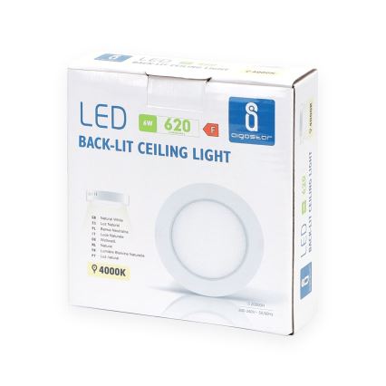 Aigostar - LED Virsapmetuma griestu lampa LED/6W/230V d. 12,3 cm 4000K balta