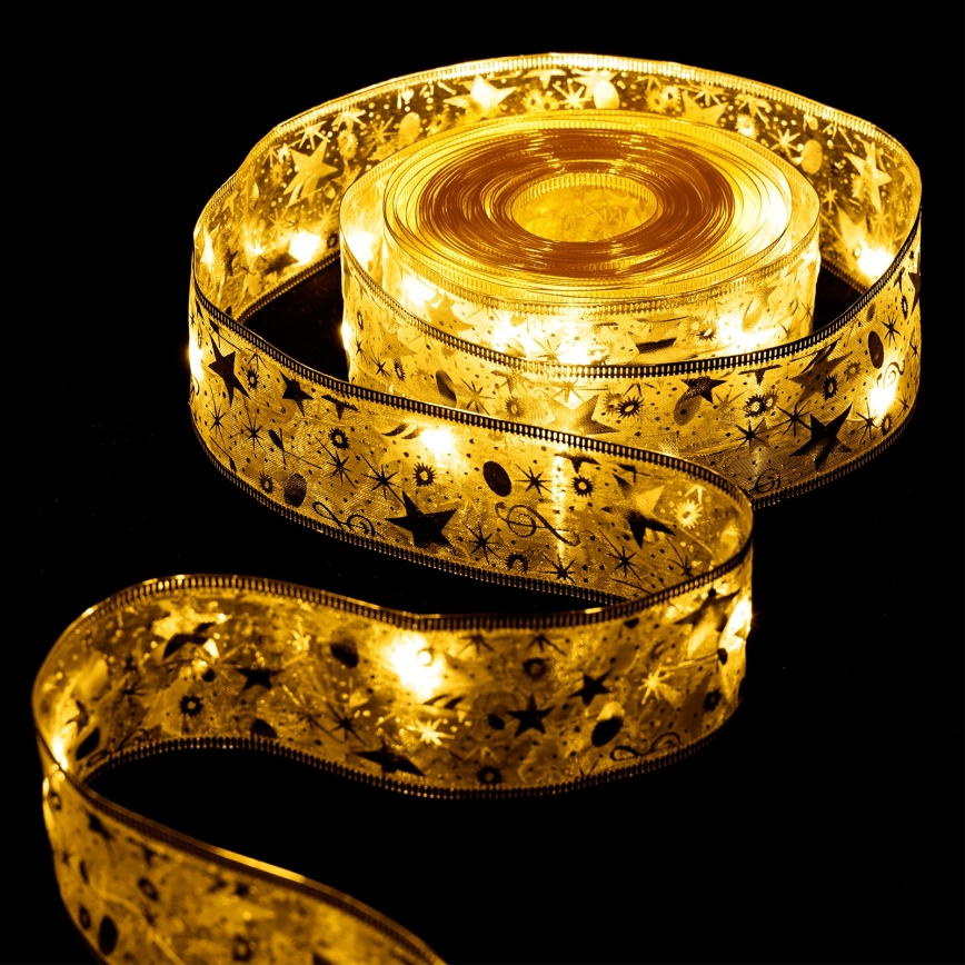 Aigostar - LED virtene 100xLED/3xAA, 10 m, silti balta, zelta