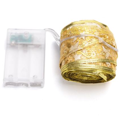 Aigostar - LED virtene 100xLED/3xAA, 10 m, silti balta, zelta