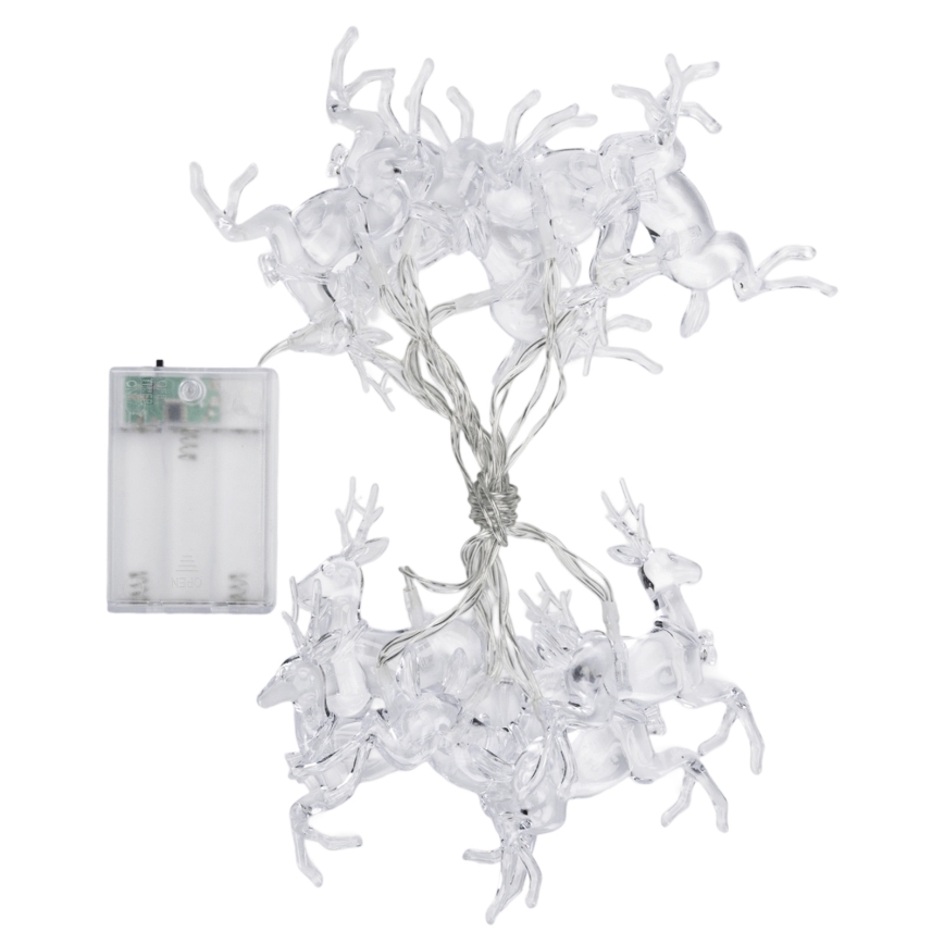 Aigostar - LED  virtene 10xLED/3xAA 1,5m silta balta ar briežiem