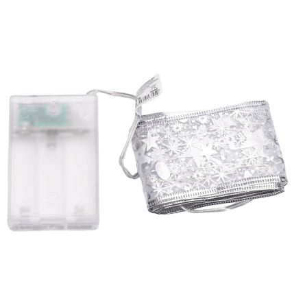 Aigostar - LED virtene 20xLED/3xAA 2 m silti balta sudraba