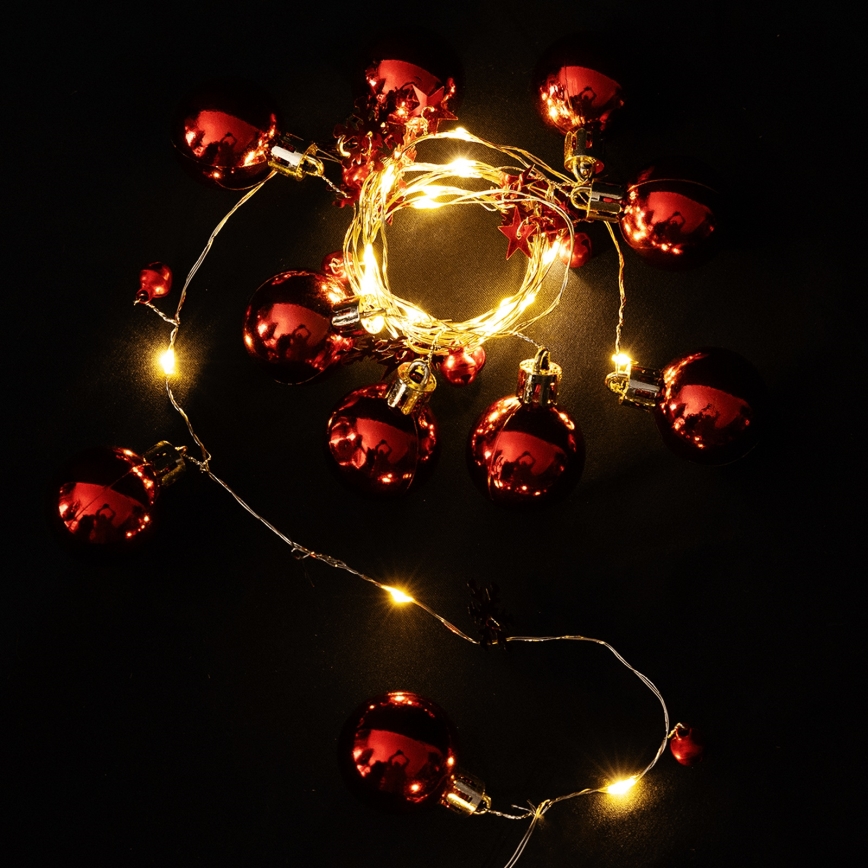 Aigostar - LED virtene 20xLED/3xAA 2m silti balta