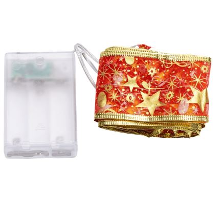 Aigostar – LED virtene, 20 LED, 3×AA, 2 m, siltā balta / sarkana