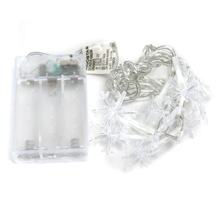 Aigostar - LED  virtene 20xLED/3xAA 3,3m sniegpārslas