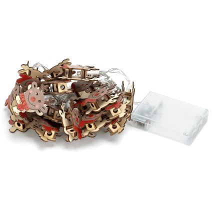 Aigostar - LED virtene 20xLED/3xAA, 3 m, silti balta, ziemeļbriedis