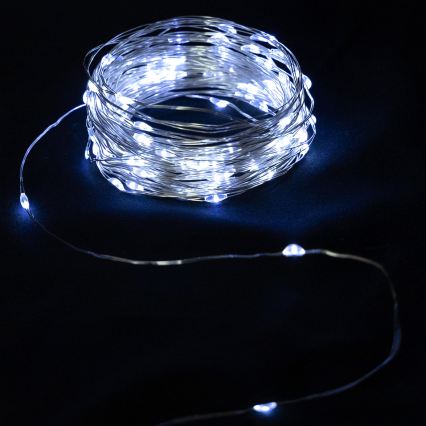 Aigostar - LED āra virtene 50 LED/3xAA IP44 5,3 m auksti balta
