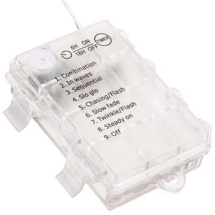Aigostar - LED āra virtene 50 LED/3xAA IP44 5,3 m auksti balta