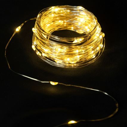 Aigostar - LED āra gaismas virtene 50xLED/8 režīmi 3xAA 5,3 m silti balta