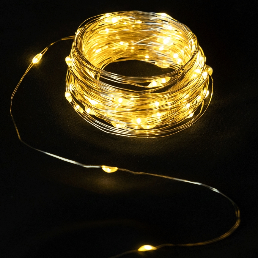Aigostar - LED āra virtene 50xLED/3xAA 5,3 m siltā balta