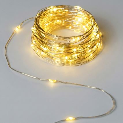 Aigostar - LED āra virtene 50xLED/3xAA 5,3 m siltā balta