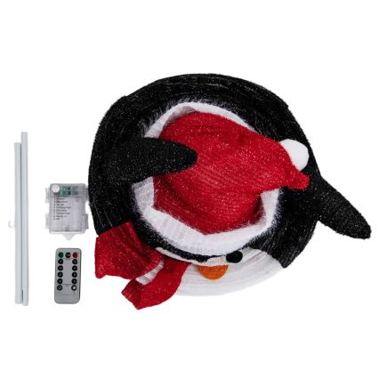 Aigostar - LED Ziemassvētku āra dekors 50 LED/3xAA 0,7 m IP44 pingvīns + tālvadības pults
