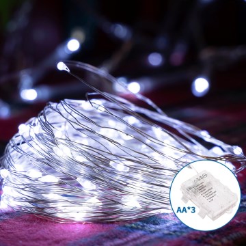 Aigostar - LED Ziemassvētku āra virtene 100xLED/8 funkcijas 10,3m IP44 vēsi balts