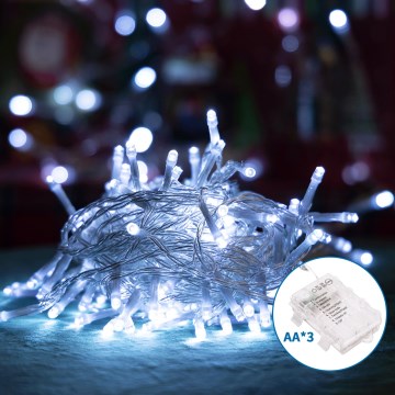 Aigostar - LED Ziemassvētku āra virtene 100xLED/8 funkcijas 10,3m IP44 vēsi balts