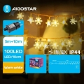 Aigostar - LED Ziemassvētku āra virtene 100xLED/8 funkcijas 13m IP44 silti balta