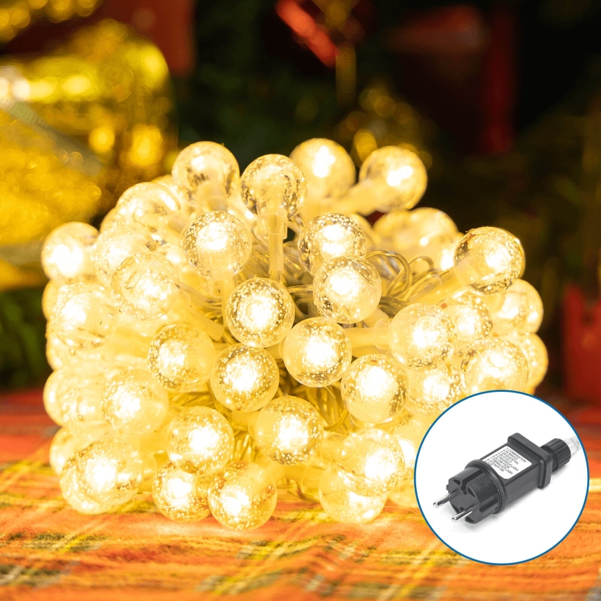 Aigostar - LED Ziemassvētku āra virtene 100xLED/8 funkcijas 13m IP44 silti balta