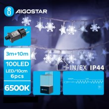 Aigostar - LED Ziemassvētku āra virtene 100xLED/8 funkcijas 13m IP44 vēsi balts