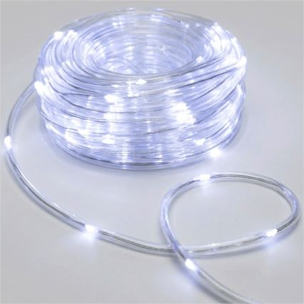 Aigostar - Āra Ziemassvētku LED virtene 100xLED/8 režīmi 3xAA 10,3m IP44 auksti balta