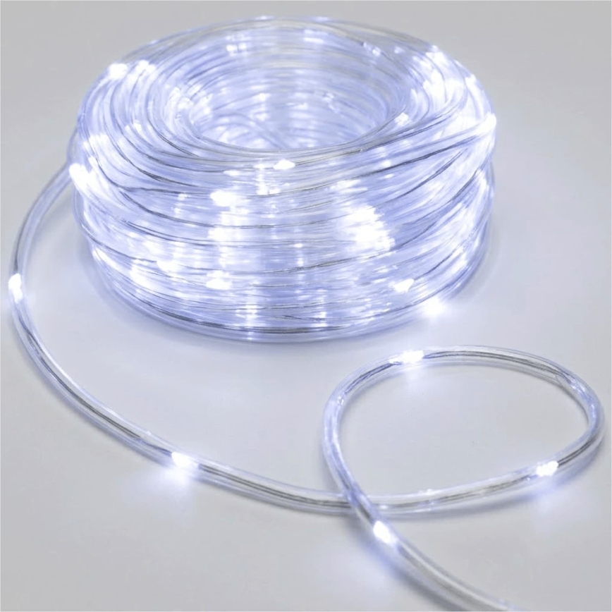 Aigostar - Āra Ziemassvētku LED virtene 100xLED/8 režīmi 3xAA 10,3m IP44 auksti balta