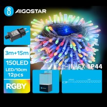 Aigostar - LED Ziemassvētku āra virtene 150xLED/8 funkcijas 18m IP44 daudzkrāsaina