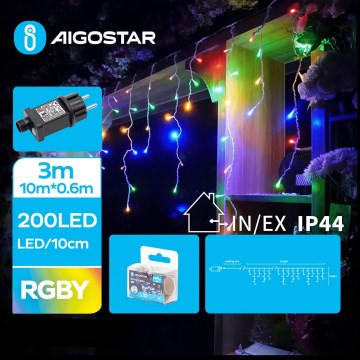 Aigostar - LED Ziemassvētku āra virtene 200xLED/8 funkcijas 13x0,6m IP44 daudzkrāsaina
