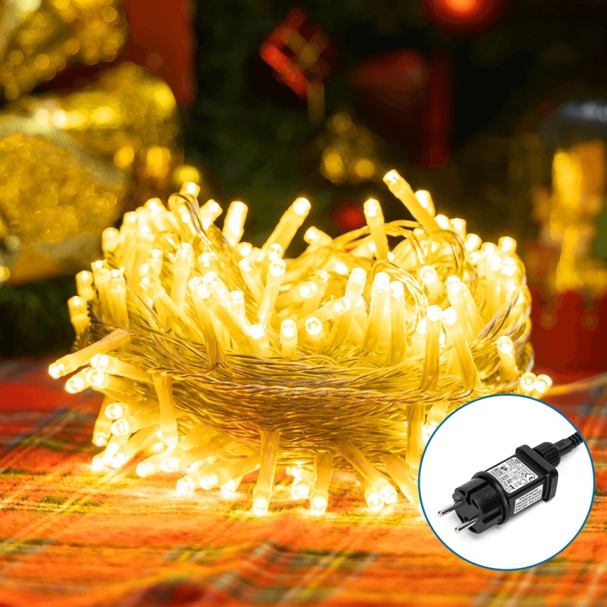 Aigostar - LED Ziemassvētku āra virtene 200xLED/8 funkcijas 23m IP44 silti balta