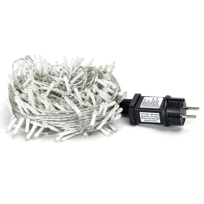 Aigostar - LED Ziemassvētku āra virtene 200xLED/8 funkcijas 23m IP44 silti balta