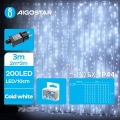 Aigostar - LED Ziemassvētku āra virtene 200xLED/8 funkcijas 5x2m IP44 vēsi balts