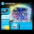 Aigostar - LED Ziemassvētku āra virtene 300xLED/8 funkcijas 33m IP44 daudzkrāsaina