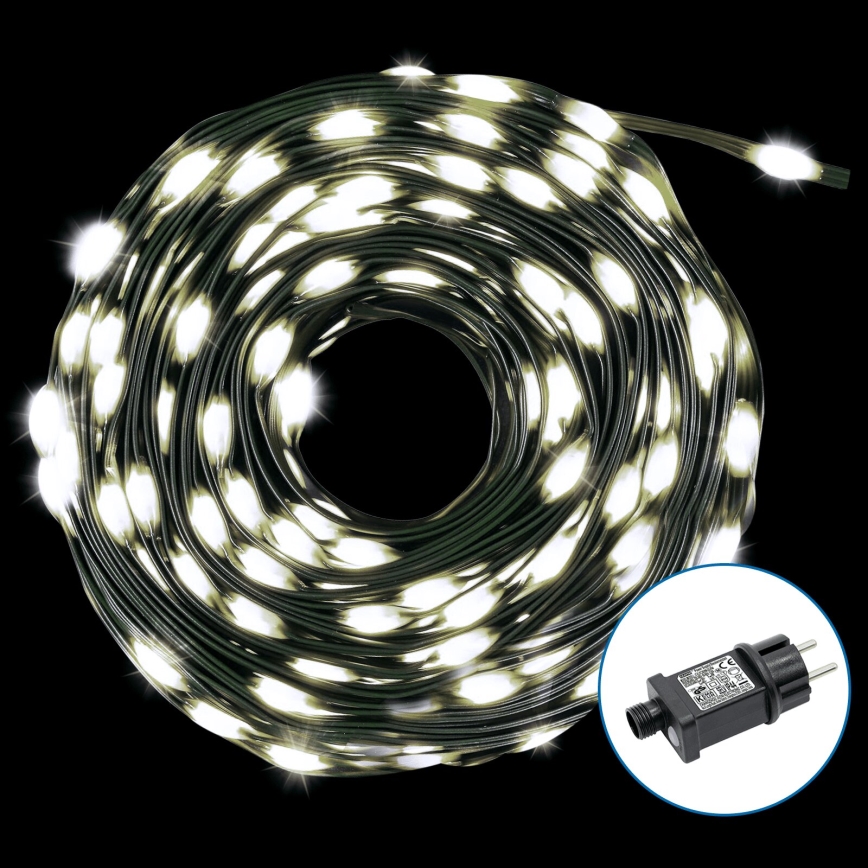 Aigostar - LED Ziemassvētku āra virtene 300xLED/8 funkcijas 33m IP44 vēsi balts