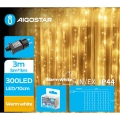 Aigostar - LED Ziemassvētku āra virtene 300xLED/8 funkcijas 6x3m IP44 silti balta