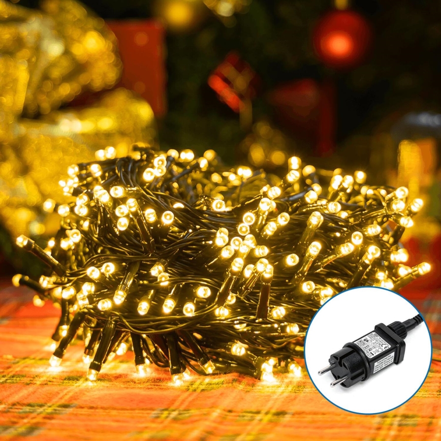 Aigostar - LED Ziemassvētku āra virtene 400xLED/8 funkcijas 23m IP44 silti balta