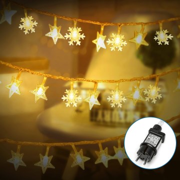 Aigostar - LED Ziemassvētku āra virtene 50xLED/8 funkcijas 8m IP44 silti balta