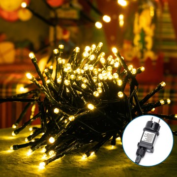 Aigostar - LED Ziemassvētku āra virtene 600xLED/8 funkcijas 18m IP44 silti balta
