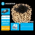 Aigostar - LED Ziemassvētku āra virtene 600xLED/8 funkcijas 33m IP44 silti balta