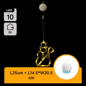 Aigostar - LED Ziemassvētku dekorācija 10xLED/3xAAA sniegavīrs 20,5 cm