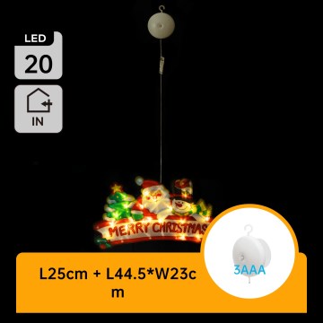 Aigostar - LED Ziemassvētku dekors 20xLED/3xAAA Priecīgus Ziemassvētkus 23 cm