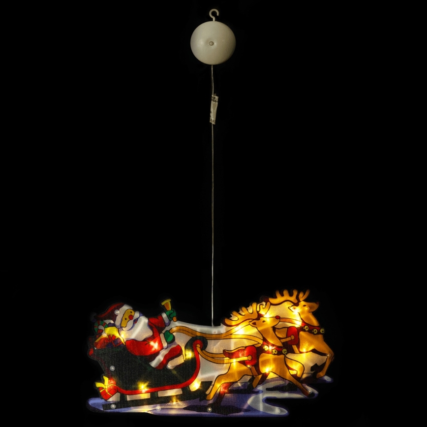 Aigostar - LED Ziemassvētku dekors LED/3xAAA Santa ar ziemeļbriežiem 13,4 cm