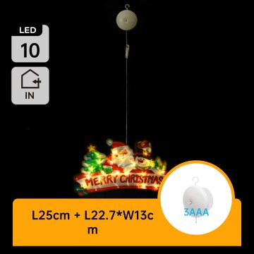 Aigostar - LED Ziemassvētku rotājums 10xLED/3xAAA Priecīgus Ziemassvētkus 13 cm