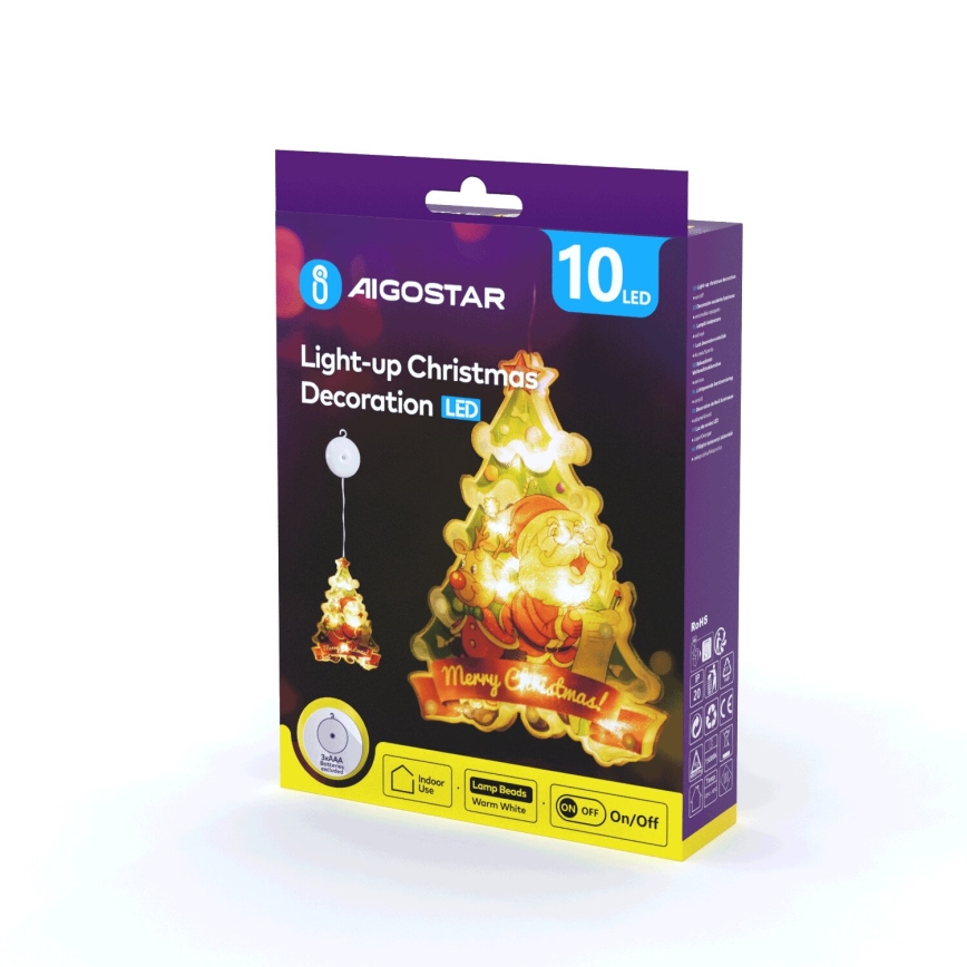 Aigostar - LED Ziemassvētku rotājums LED/3xAAA koks 15cm