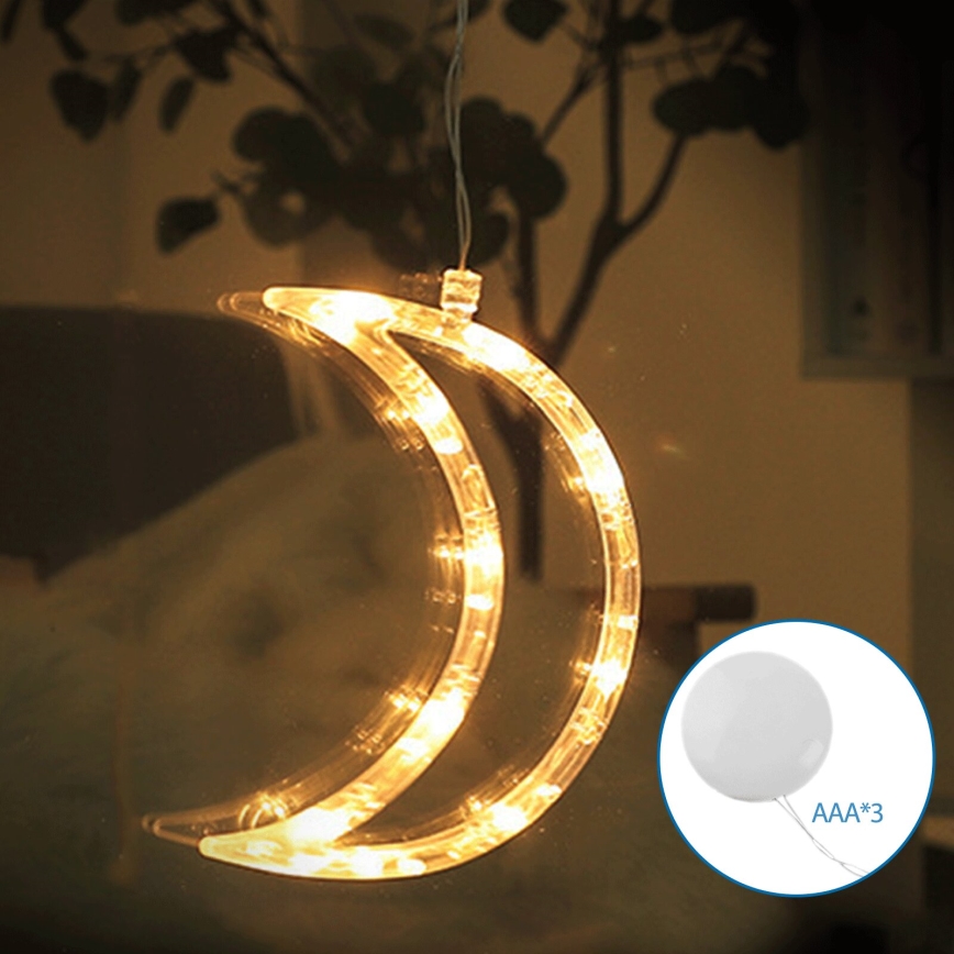 Aigostar - LED Ziemassvētku rotājums LED/3xAAA mēness 18,5cm